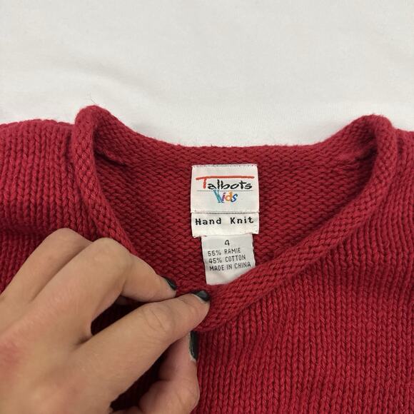 Vintage Talbots Kids Hand-Knit 4T Sweater Roll Neck Snowman Christmas Embroidery - Picture 3 of 7